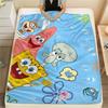 SpongeBob Cartoon Printed Flannel Blanket, soft throw for bedroom sofa, washable, Christmas present, great gift.