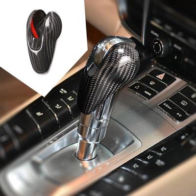 Cubierta de Perilla de Cambio de Marchas de Fibra de Carbono Adorno Ajuste Para Porsche Macan Panamera 718 911 Boxster Cayenne Cayman