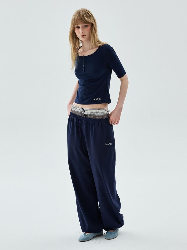 [mardimercredi] Jogger Pants Mardi Logo Hotfix_Navy