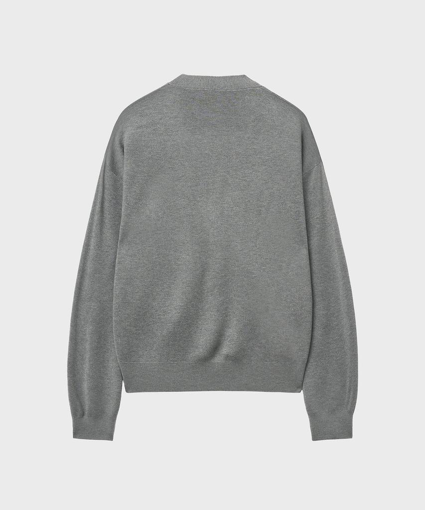 Noirer Essential Loose Fit V-Neck Cardigan (Gray)
