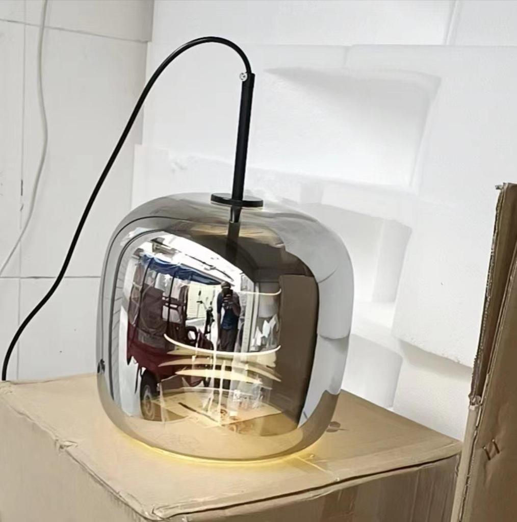 Nordic Postmodern Minimalist Glass Chandelier - Grey Designer Light for Restaurant, Bar, or Bedroom