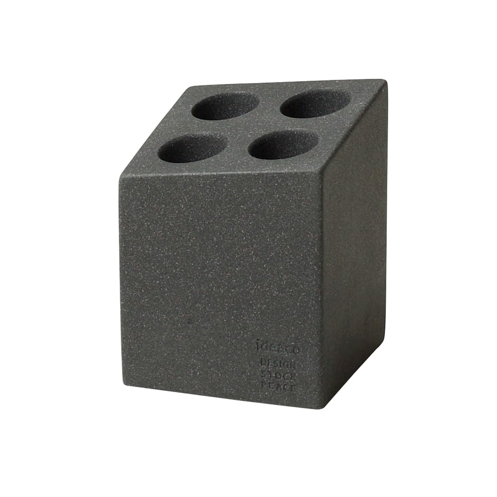 ideaco (Ideaco) Umbrella Stand, Holds 4 Umbrellas, 9.3cm (W) x 9.3cm (D) x 12.3cm (H), Mini Cube Stone Sand Black