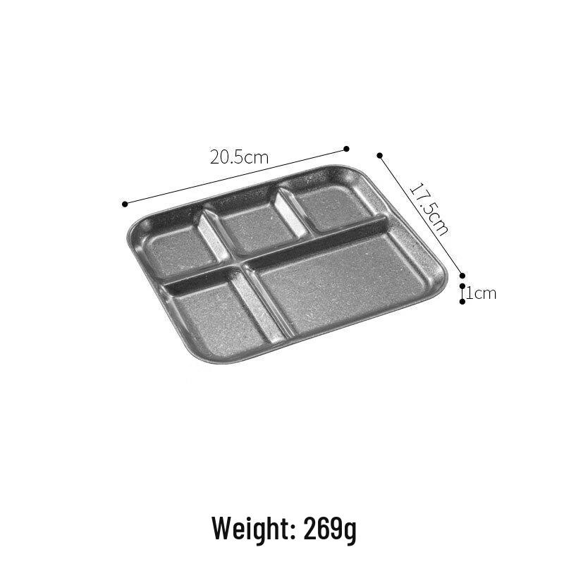 ZISIZ Commercial Stainless Steel Compartmented Serving Plate Set