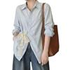 Ladies' Solid Color Shirt Women's Turn Down Collar Lace Bow Long Sleeved Blouse Spring New Version Loose Versatile Casual Top