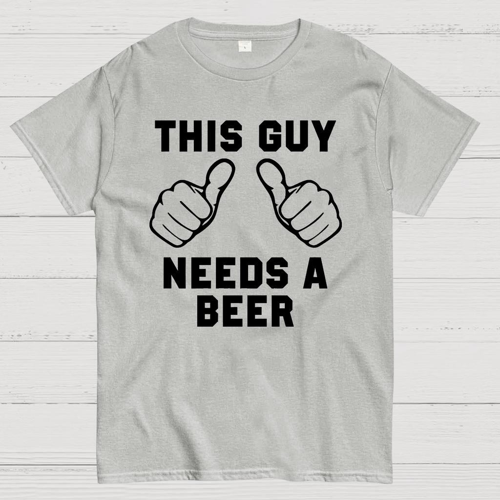 This Guy Needs A Beer Cotton Summer Casual Cool Loose T-Shirt