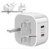 Double C 40W Dual PD Multi-Functional Fast Charger with UK/EU/US Plug