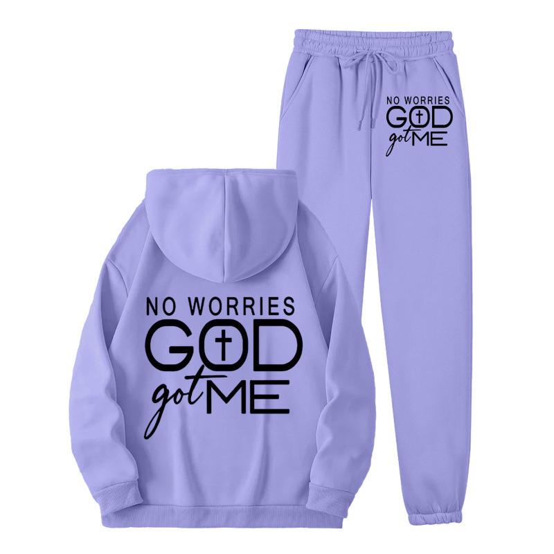

2026 New Casual Printed Hoodie and Pants Set L