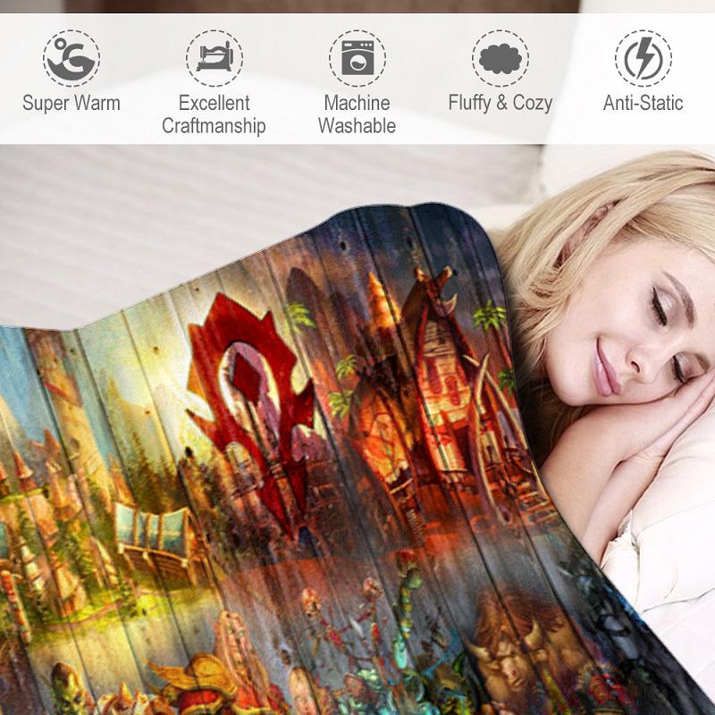 classic game World of Warcraft Frozen Throne blanket Soft and portable four season home bed, sofa blanket, office travel, lunch break, warm blanket Y5