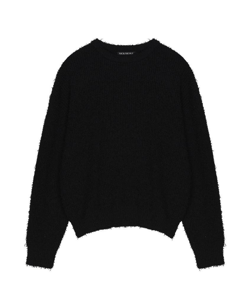 Nigaennikol Soft Boucle Ls Sweater_Black