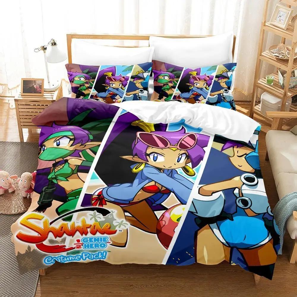 New Shantae Half-Genie Hero Bedding Set Single Twin Full Queen King Size Bed Set Adult Kid Bedroom Duvetcover Sets 3D Anime Game Tool