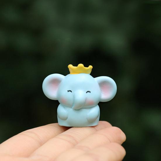 Mini Elephant Figurines Miniature Resin Fairy Garden Elephant Models Micro Moss Landscape DIY Terrarium Crafts for Dollhouse Aquarium Decor