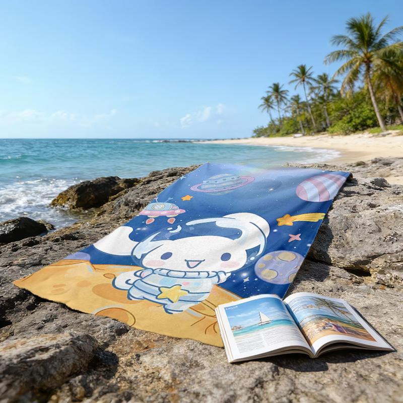 1pc Sanrio Cinnamoroll3 Beach Towel, Beach and Seaside Swimming Pool Equipment, Fashion Pattern, Rectangular, Travel Essentials