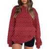 Women's Fashion Casual Long Sleeve Christmas Printed Neck Top