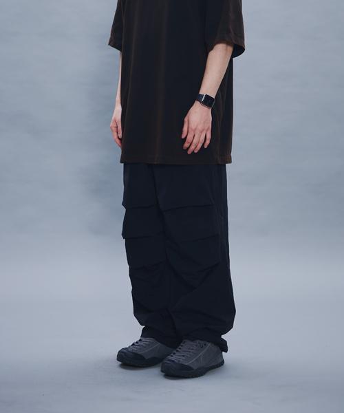 Egseuhiteu String Parachute Pants Black