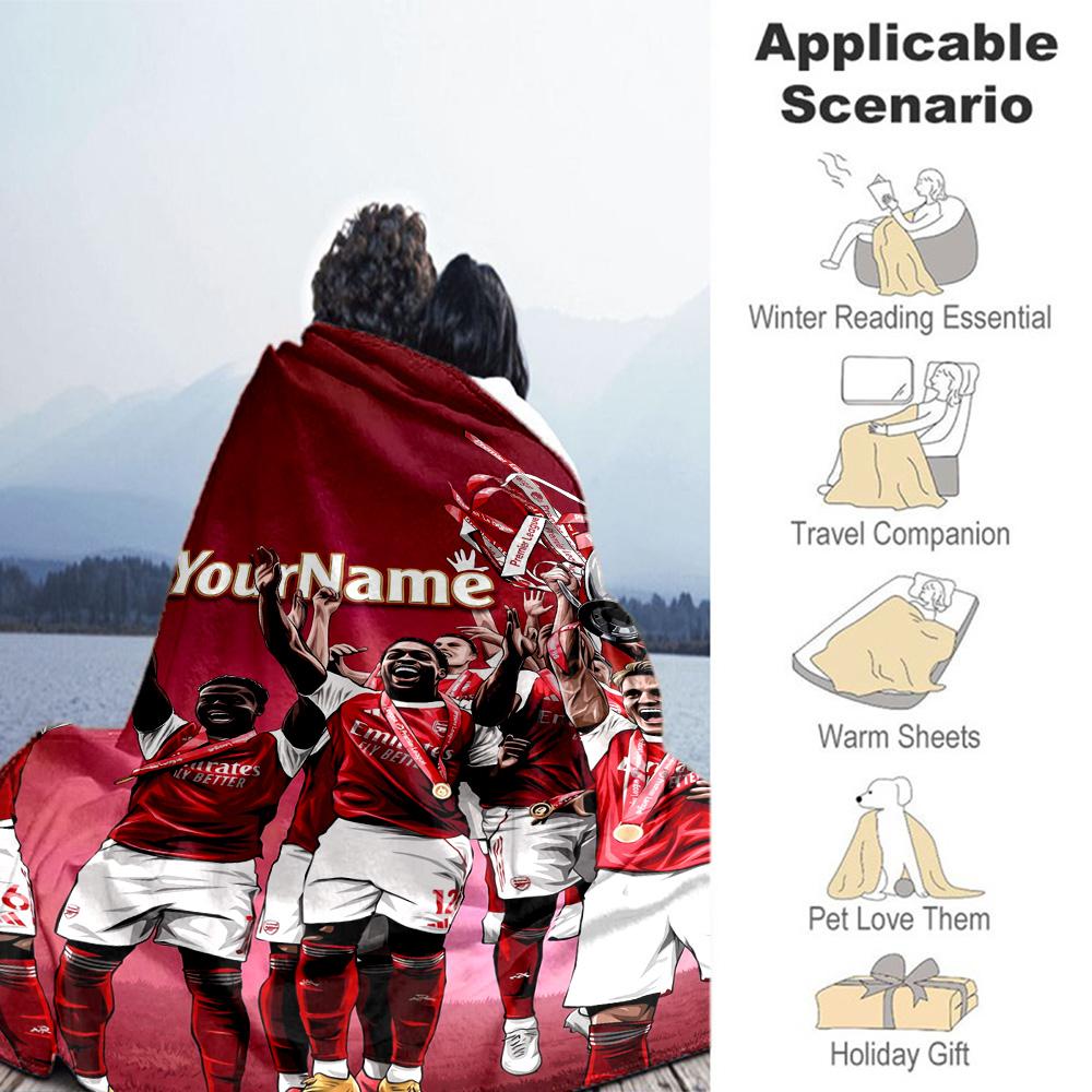 Arsenal Personalized Name Blanket Lightweight Personalized Blanket Soft Warm Cozy for Seaside Chair Office Chair Sofa Four Seasons Multipurpose