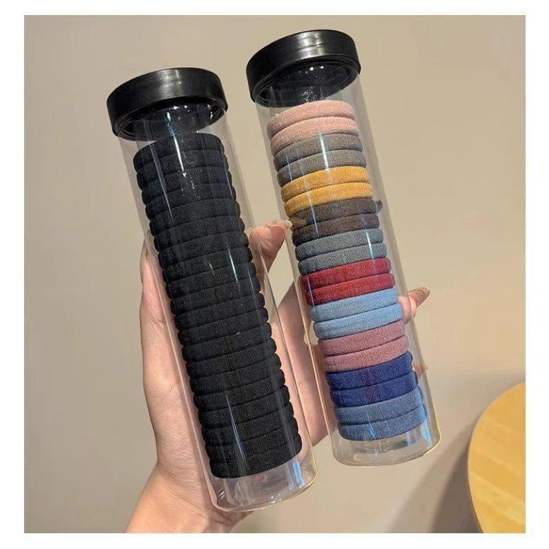 Canned 20 rubber bands women's seamless high elastic hair band horsetail durable hair rope black hair towel ring