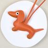 Dachshund Cartoon Leather Keychain: Pet Bag Charm & Phone Case Decoration