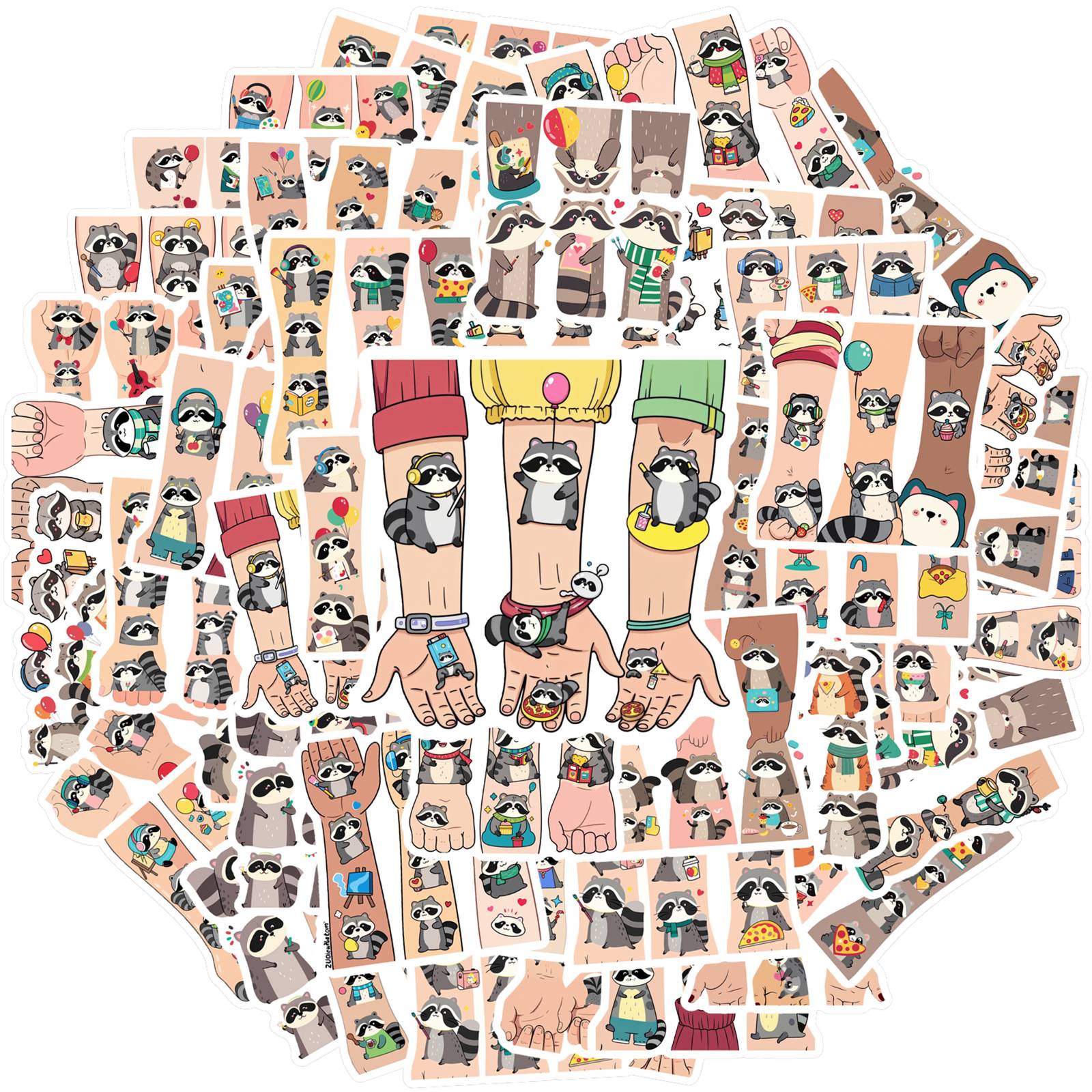 

35pcs Cartoon Animals Stickers Cute Raccoons Graffiti Decals Stickers For DIY Phone Guitar Laptop Notebook Suitcase