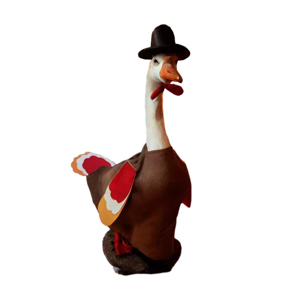 Veranda Gans Outfit Türkei/Vogelscheuche/Weihnachtsmann Kleidung Passend für 23 Zoll Zement Kunststoff Gans Statue für Weihnachten Hof Terrasse Deko