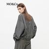 MO&Co. Plaid Lapel Collar Long Sleeve Top