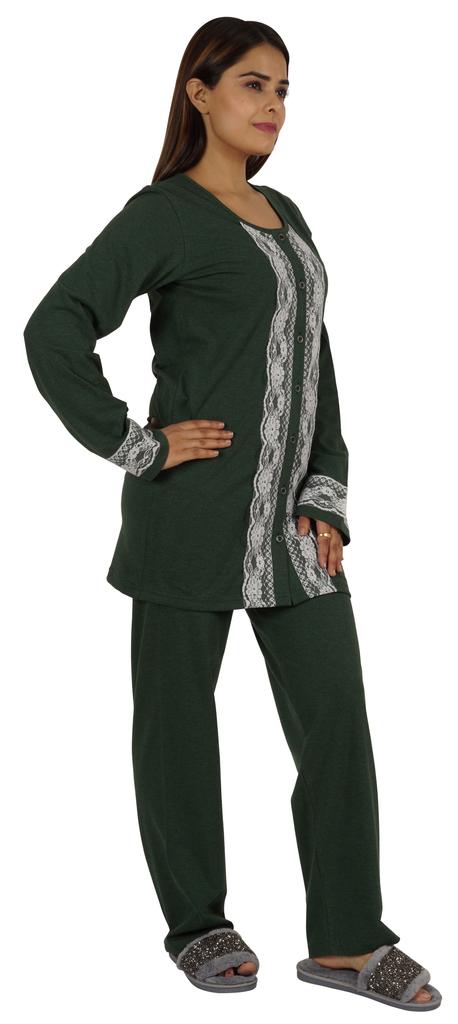 Moomaya Womens Solid 2 Pcs Nightwear Set Sleepwear Top & Pajama PJ NightSets