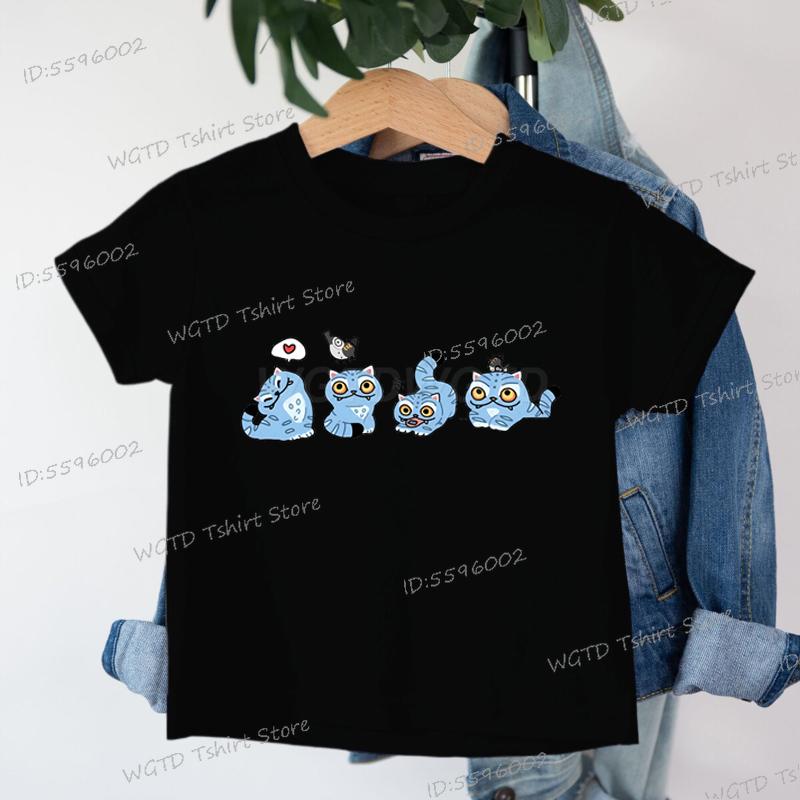 KPop Demon Hunters Tiger T-shirt Baby Girls Boys New Cartoon Cotton Tee Cute Tiger Print Crew Neck Cool Kids Tee Movie T-shirts