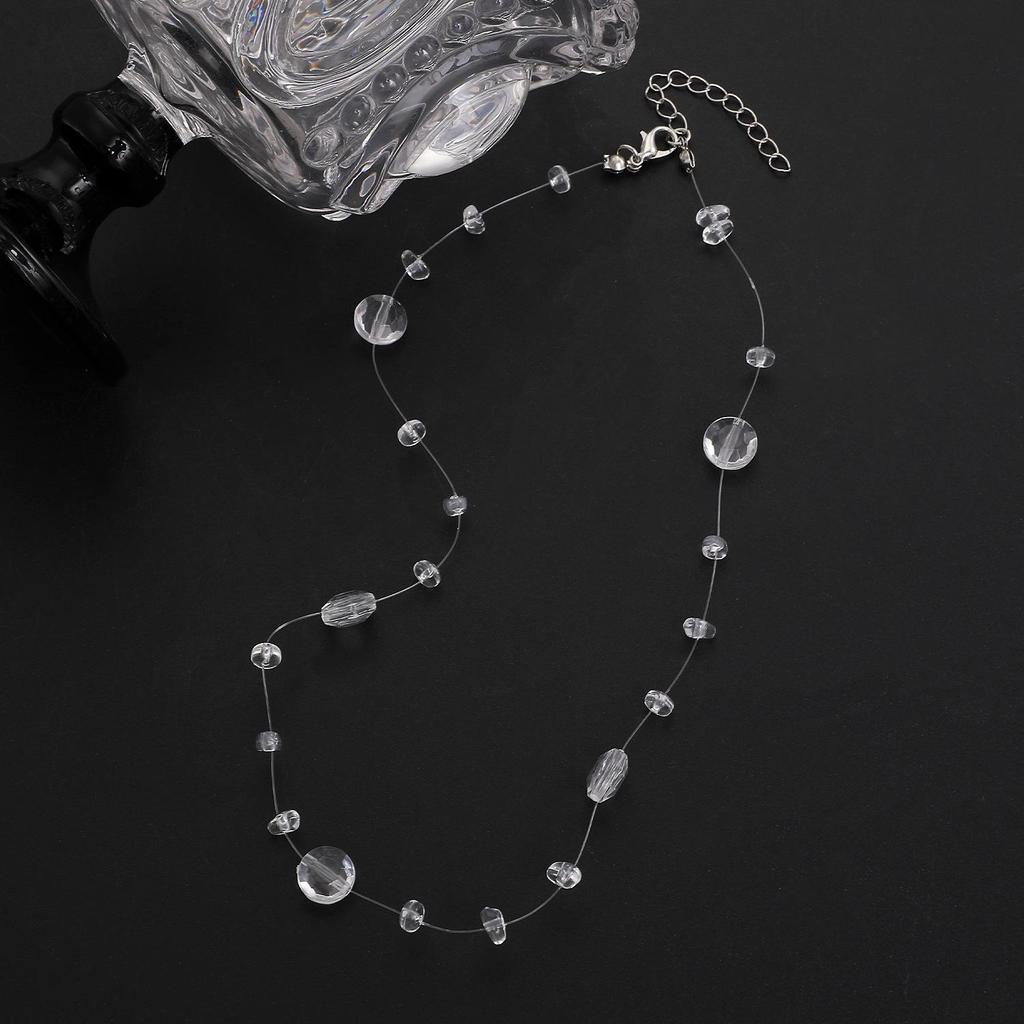Clear Cool Minimalist Crystal Dewdrop Earrings & Unique Versatile Necklace for Women