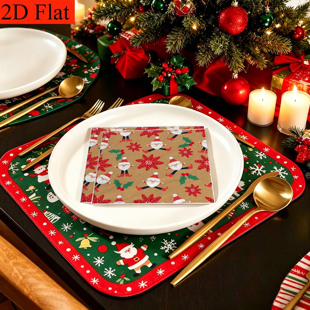 20pcs Disposable Napkins with Snowflake Pattern Print for Wedding,Parties,and Daily Use for Thanksgiving Fall Christmas Table Decoration
