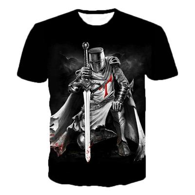 Tempelriddare T-shirt herr 3D-utskrift T-shirt Tempelriddare Mode Casual T-shirt Hip Hop Harajuku Streetwear Toppar