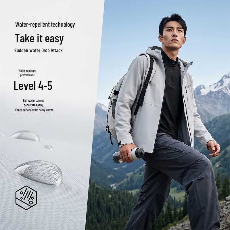 PEAK Men's Lightweight Hooded Waterproof Outdoor Jacket