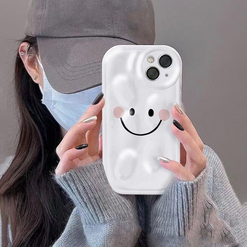 Smiley Phone Case For Iphone 11 14 Pro Max 12 13 Camera Protection Shockproof Bumper Silicone Cover For Iphone Xr Xs X 7 8 Plus
