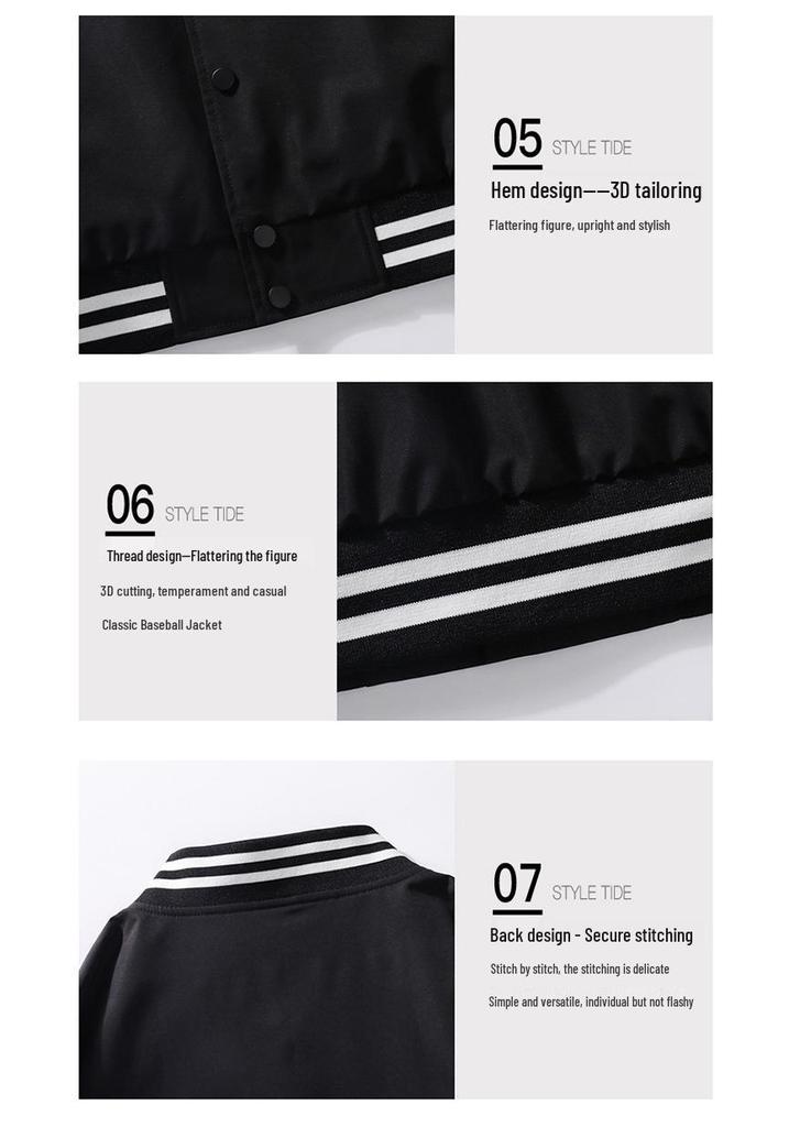 2022 Men's Unisex Loose Fit Baseball Jacket - High-Quality, Skin-Friendly Autumn/Winter Outerwear