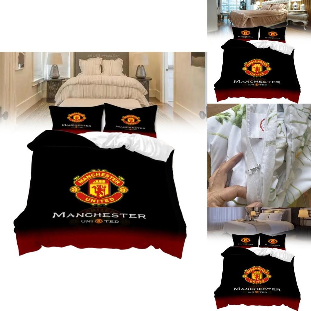 Manchester Pattern Digital Printed Bedding Set With Active Dye Printing