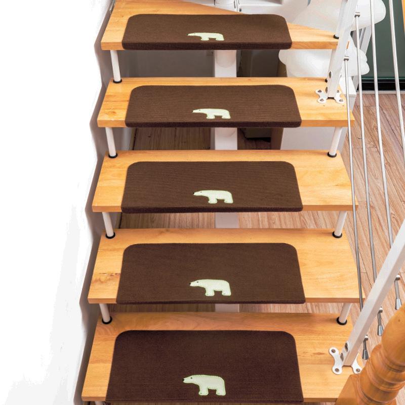 Luminous Anti-Slip Self-Adhesive Stair Tread Carpets for Solid Wood Floors