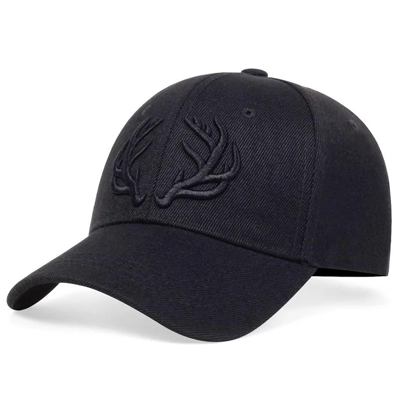 Unisex Antler Embroidery Baseball Caps Spring and Autumn Outdoor Adjustable Casual Hats Sunscreen Hat Sports Cap