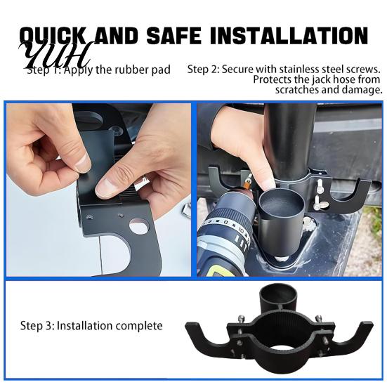 RV Towing Gear Trailer Safety Chain Holder with 7-Way Plugs Bracket, Heavy-Duty Aluminum Alloy Equipment Storage Organizer for Hitch Mount, Universal