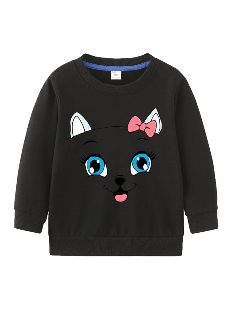 

Детская модная толстовка с принтом для мальчиков и девочек, хлопковый топ с круглым вырезом, весенне-осенняя рубашка с длинными рукавами, детский повседневный пуловер, толстовка 150cm чёрный