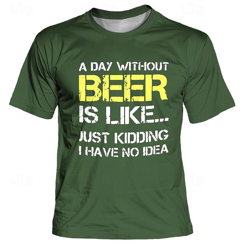 Summer Men's Clothes Fashion I Like Beer Graphic Short-sleeved T-shirt O-Neck Short Sleeve Tee Oversized Loose T-shirts Man