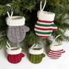 Wool Table Setting Mini Knitted Christmas Mitten Ornaments Xmas Glove Hanging Decor Festive Tableware Flatware Holiday Decor Holders Knit Pendants