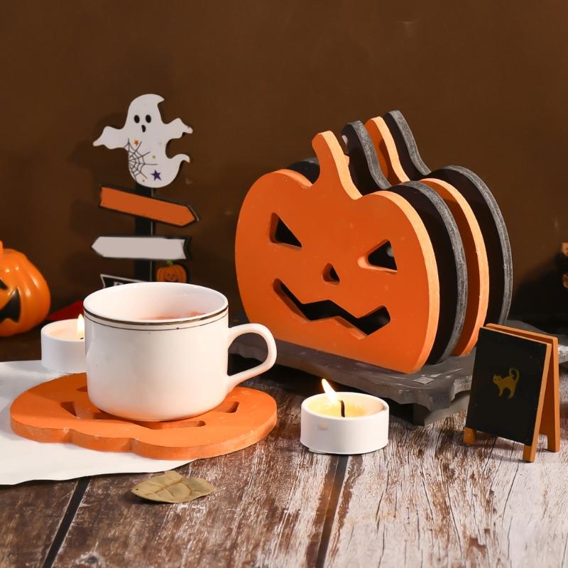Pumpkin Coaster Silicone Mold For Baking Crafting Art Halloween Home Decoration With Easy Releases Designs
