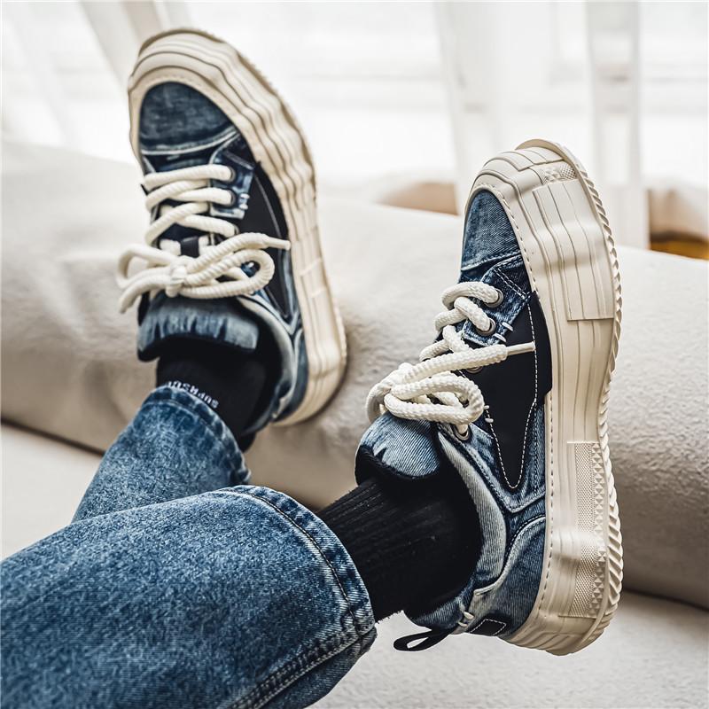 

Мужская обувь 2024 Лето Новинка Нишевая Легкая С низким верхом Повседневная Спортивная Толстая подошва Тренд Модная Обувь для скейтборда для мужчин 39 чёрный