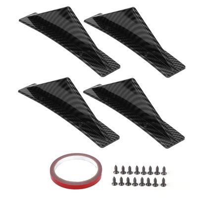 Car Rear Lower Bumper Diffuser Carbon Fiber Style Curved Universal Automobile Modification