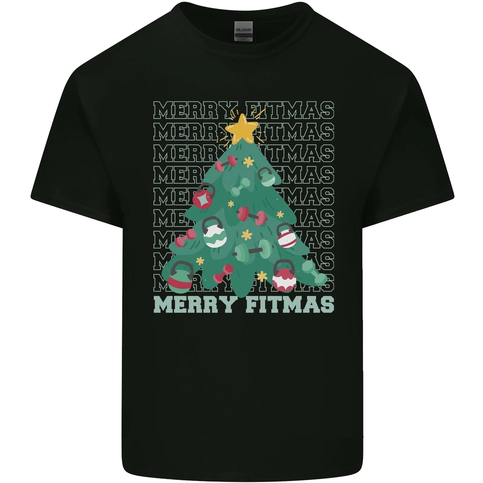 Fitness Merry Fitmas Christmas Tree Gym Kids T-Shirt Childrens S