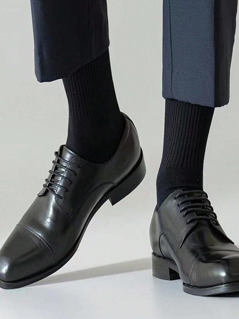 5 Pairs Mens Long Black Socks Trendy Tube Sports & Casual Socks Thin White Socks