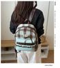 Schoolbag Korean girl plaid corrugated backpack women's 1011 new cute bow backpack large capacity student schoolbag