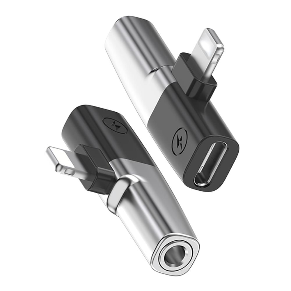 

DAC Chip 8-Pin to 3.5mm Audio+Type-C Charging Port Adapter for iPhone Silver