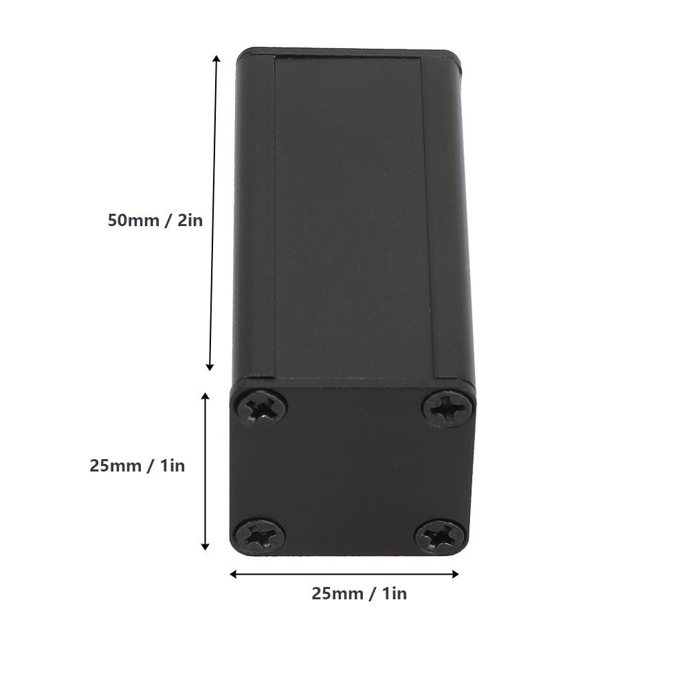 Aluminum Enclosure PCB Instrument Shell Electronic Cooling Box Black 25*25*50mm