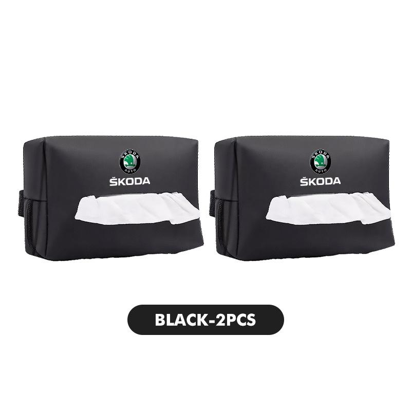 AAFO1 Car Styling Tissue Bag Armrest Box Paper Towel Interior Organizer Accessories For Skoda Kamiq Karoq Octavia 2 3 Rapid Scala Kami