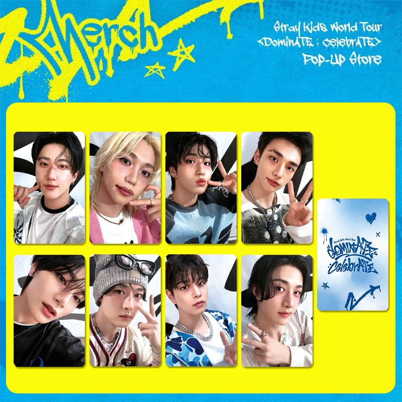 Stray Kids World Tour dominATE celebrATE Pop-Up Store 8pcs Photocard Set Cute Member Lomo Cards Kpop Fan Collection Gift