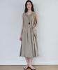 MALOUPE 7107 Crinkle Sleeveless Long Dress (Beige)